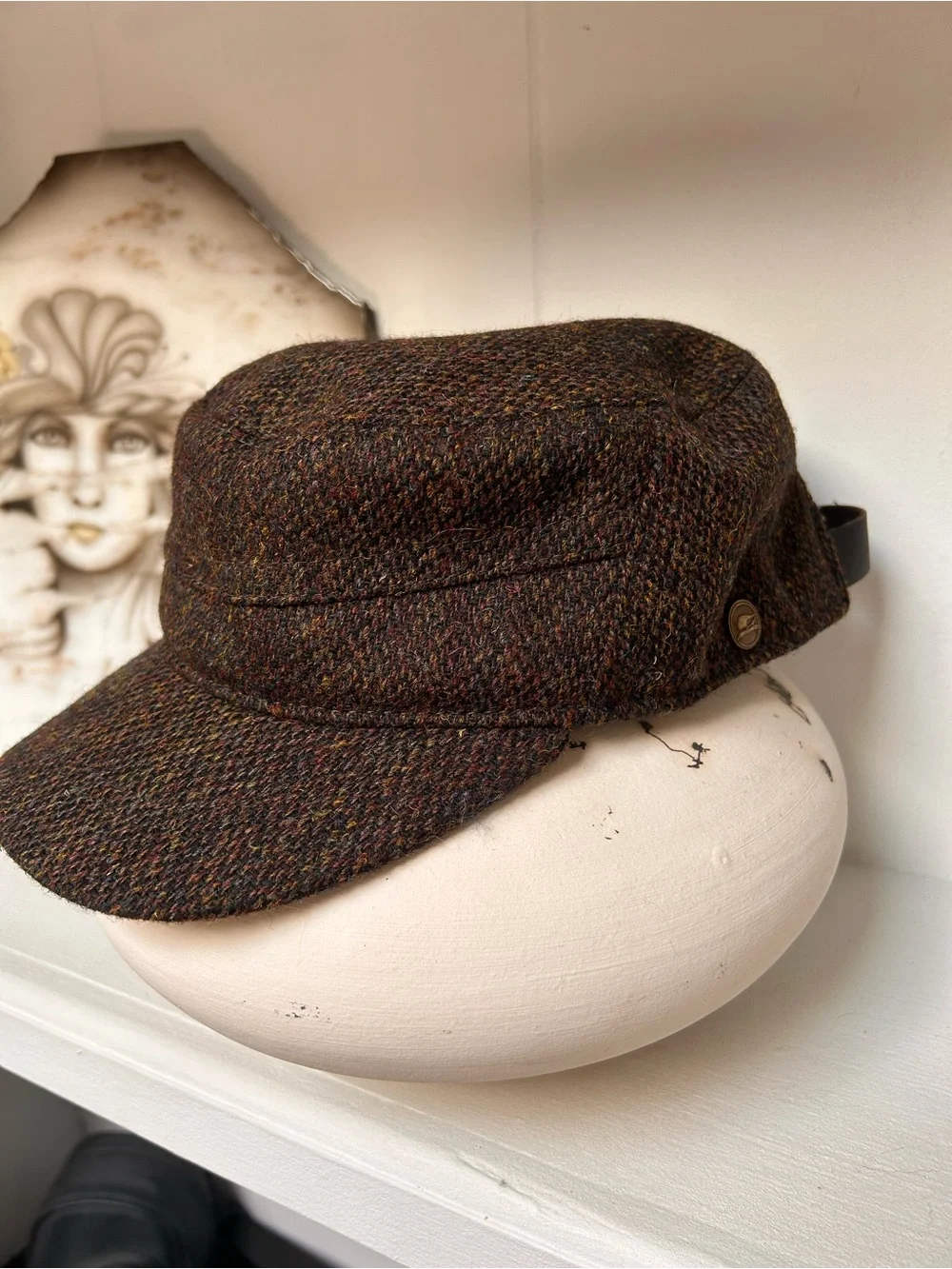 Sterkowski military style Harris tweed fisherman cap Size Medium